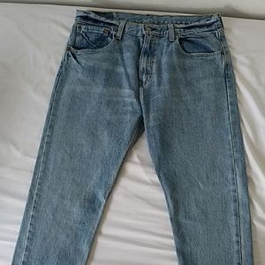 Men slim tapered light Wash jeans